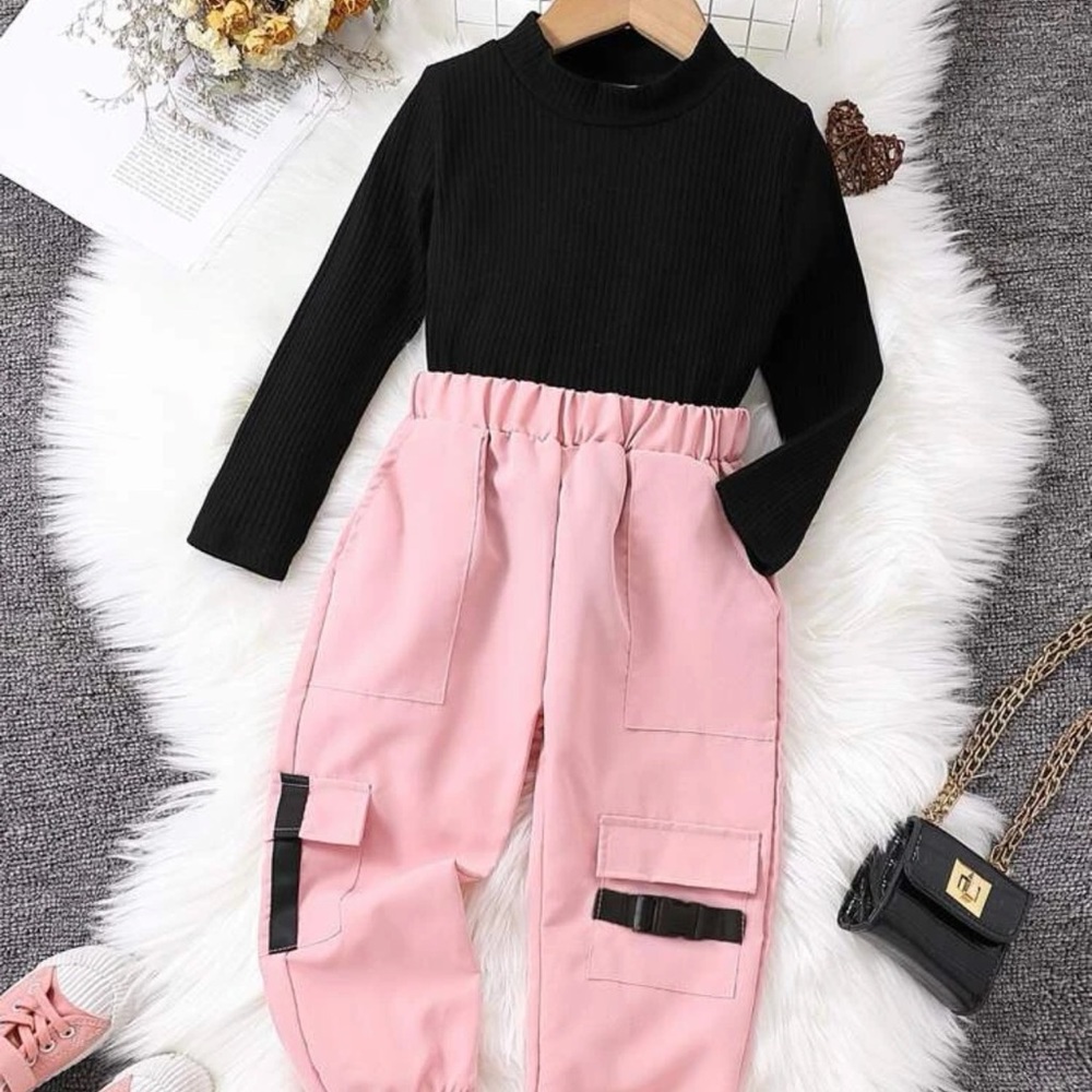 Girls pink and black set